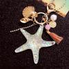 Chain Women Pendant Pearl Starfish Accessories Starfish Keychain Key Ring Shell Keychain Key Chains