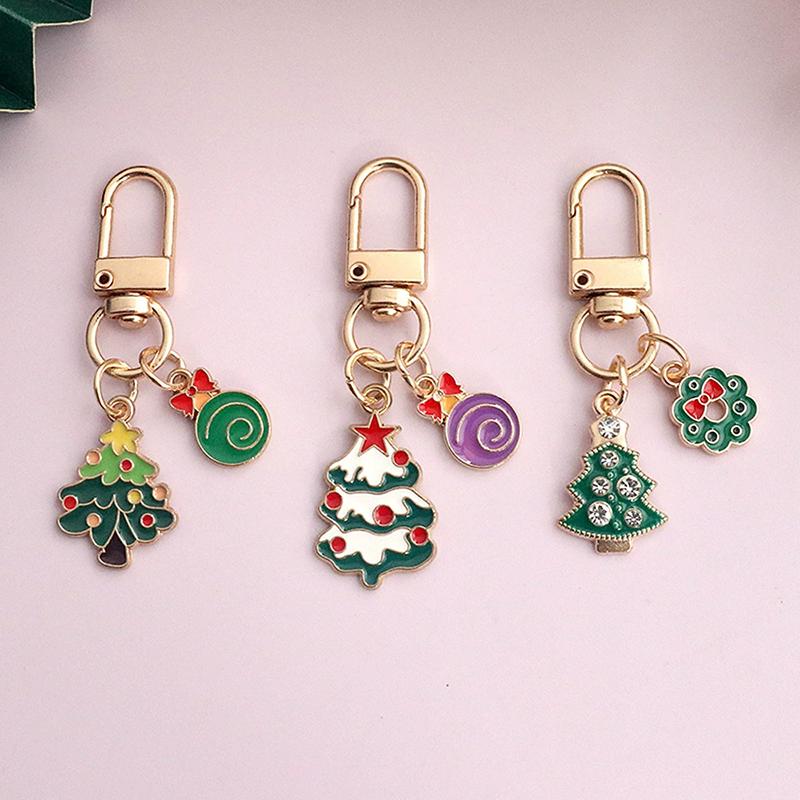 WTEMPO Christmas Series Pattern Design Keychain Sets Cute Christmas Tree Bags Keychain Pendants Holiday Small Gifts DIY Home Festive Decor Ornaments
