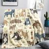 1PC Cute Dog Print Flannel Blanket, High Quality All Seasons, Home Decor, Warmth and Comfort, Perfect for Christmas Gifts