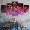 Buddha Universe Cosmos Abstract Scenery 5 Piece Five Panel Wall Canvas Print Modern Art Poster Picture Home Decor Gift For Him For Her