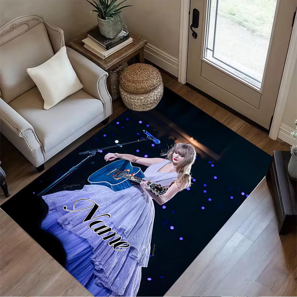 Taylor Swift's Performance Magic Customized Name Floor Rug Office Rug Design for Decorate room Kitchen Playrooms Dining Room Anti-slip Rug