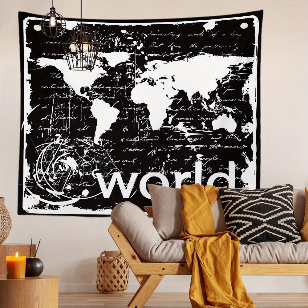 World Map Wall Tapestry Background Cloth Hanging Cloth Bedroom Bedside Decorative Wall Cloth Rental Dormitory Tapestry