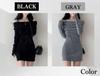 Coco Yuka Knit Tight Mini Sexy Tunic Dress with Long with Shoulder Straps Size & Off-the-Shoulder Dress, Sleeves, Off-the-Shoulder, Cute, Women's,