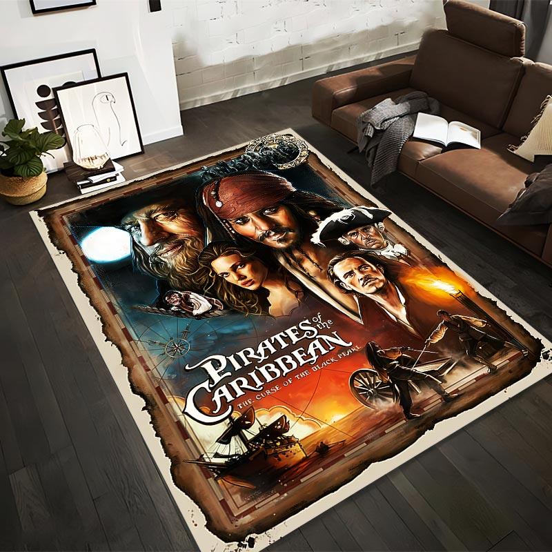 

Pirates of the Caribbean Poster Style Carpet with Adventure Theme and Action Artwork Suitable for use as an anti-slip1 for1room and bedroom sofas 40x60cm( 15x23in )