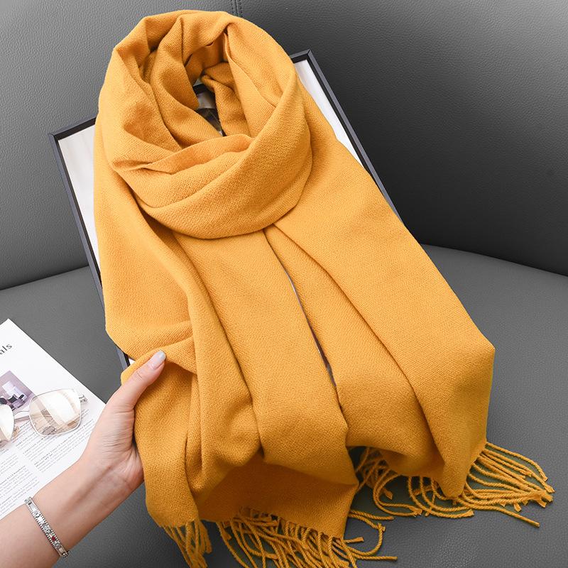 Winter women's red imitation cashmere scarf high sense 2025 will scarf soft temperament versatile warm shawl men