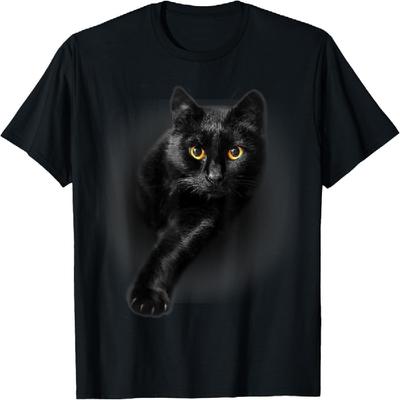 Black Cat Yellow Eyes T-Shirt Cats Tee Shirt Gifts T-Shirt
