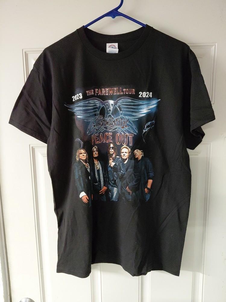 Aerosmith Tour Shirt 2023 Tour Peace Out Farewell Aerosmith Shirt LARGE DELTA Unisex T-Shirt Graphic Tee L