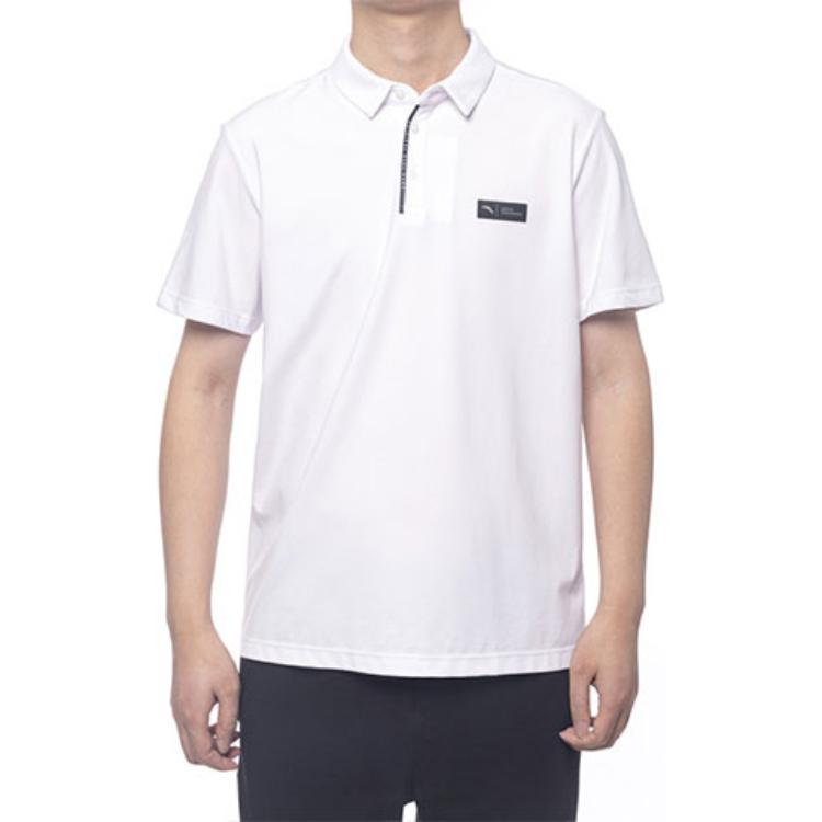 Anta Loose Breathable Running Polo Shirt Men tops White 152227117-1