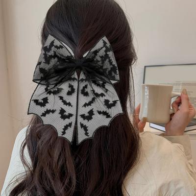 Yousheng Women Hair Clip Strong Grip Non-Slip Design Punk Style Bats Spider Webs Pattern Hair Pin Halloween Hair Accessories