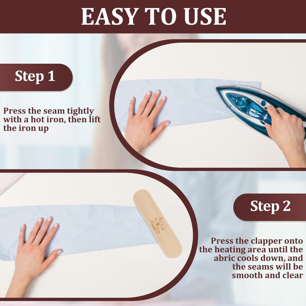 Beech Wooden Tailors Clapper Sewing Quilting Tools Double Sided Pressing Pad for Quilting Sewing Ironing Fabric Accessories