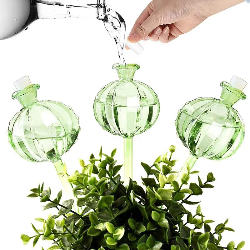 1/2PCS Pomegranate Flower Watering Machine Glass Creative Modeling Watering Machine Pot Lazy Watering Machine