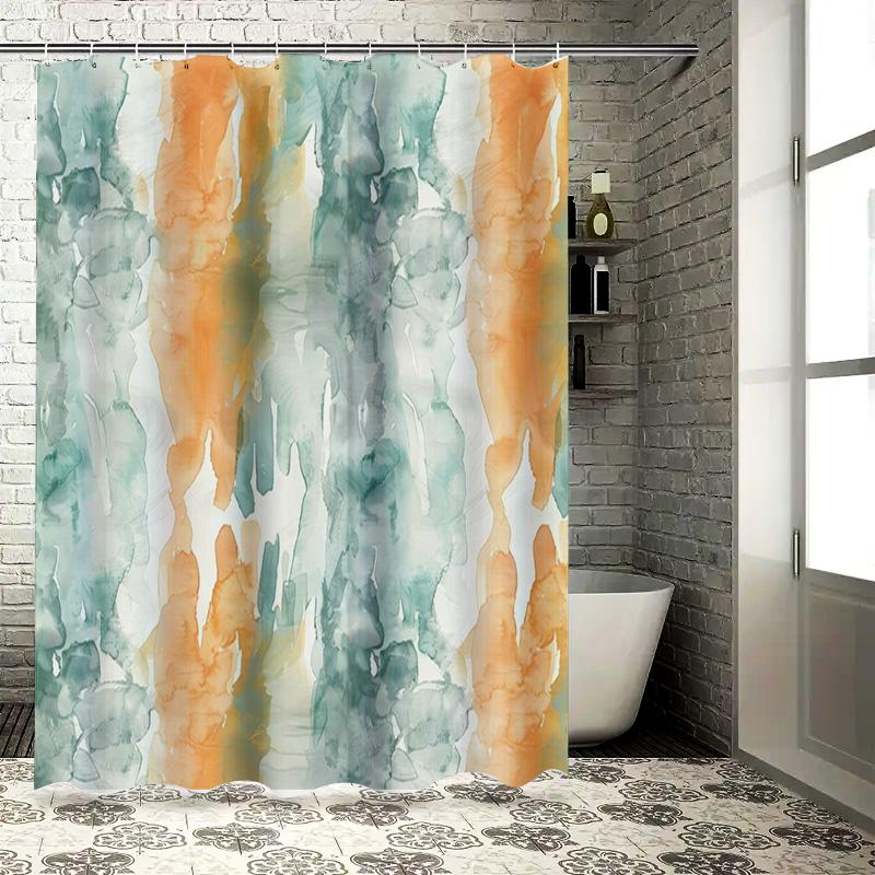 

128 character product title for a watercolor shower curtain with green, orange and white stripesWatercolor Shower Cur 90x180cm