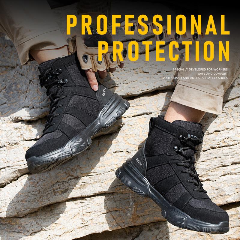 Anti-impact And Anti-piercing Work Shoes Men Lightweight Breathable Safety Shoes Indestructible Construction Working Boots Men