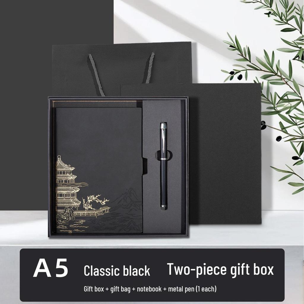 Chinese Style Soft Leather A5 Notebook - High-Quality Diary and Office Meeting Minutes Book