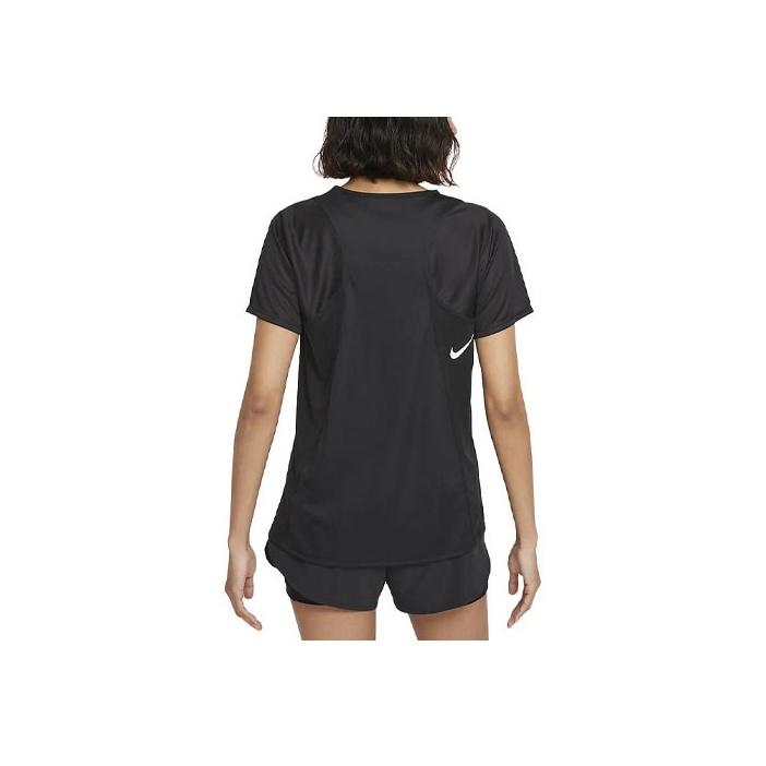 Nike Solid Color Logo Round Neck Short Sleeve Raglan T-Shirt Women Tops Black DD5927-010