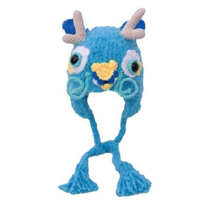 EarFlap Dragon Cap Breathable Beanie Winter Autumn Skull Cap Chinese NewYear Hat