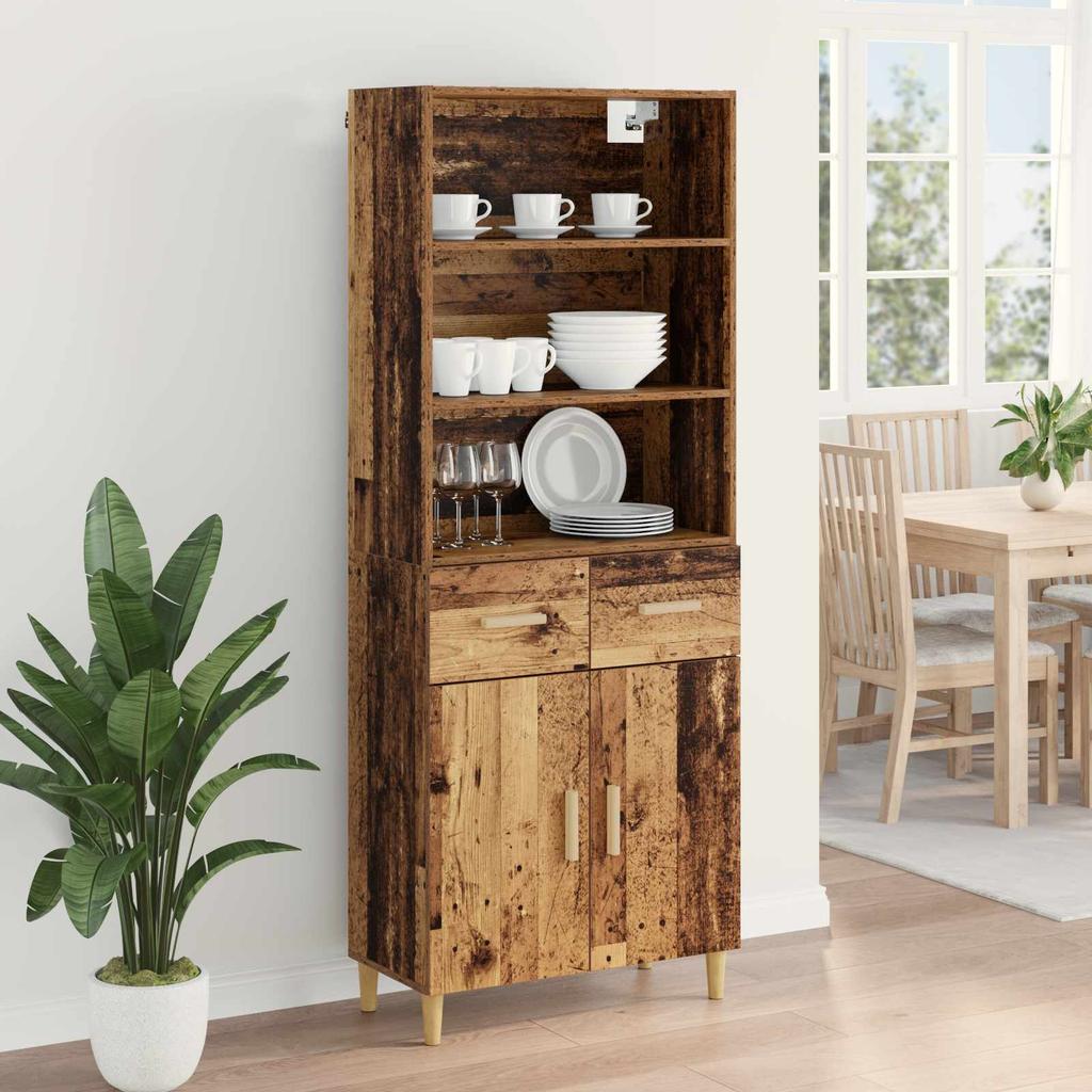 Highboard Reclaimed Wood 69.5 x 32.5 x 180 cm Particleboard