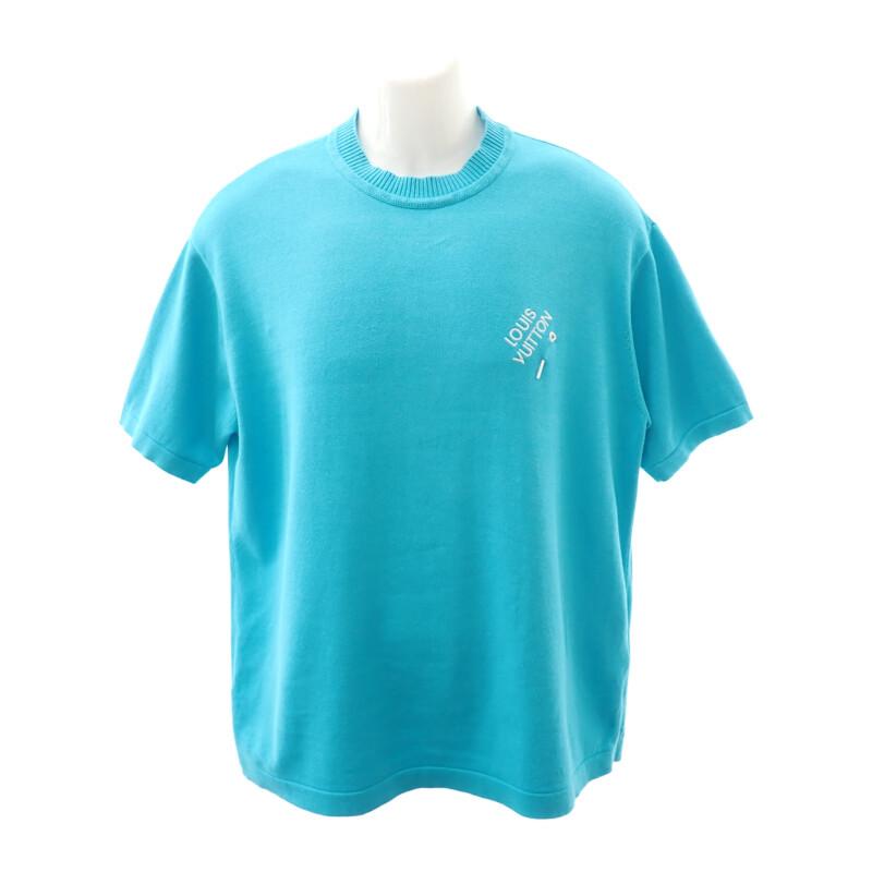 Louis Vuitton L Short Sleeve T-shirt Blue Cotton Mens
