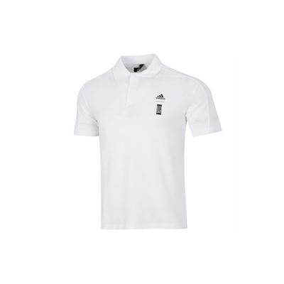 Einfarbiges Logo-Abzeichen, sportliches, lässiges Kurzarm-Poloshirt für Herren, Weiß, HE5166