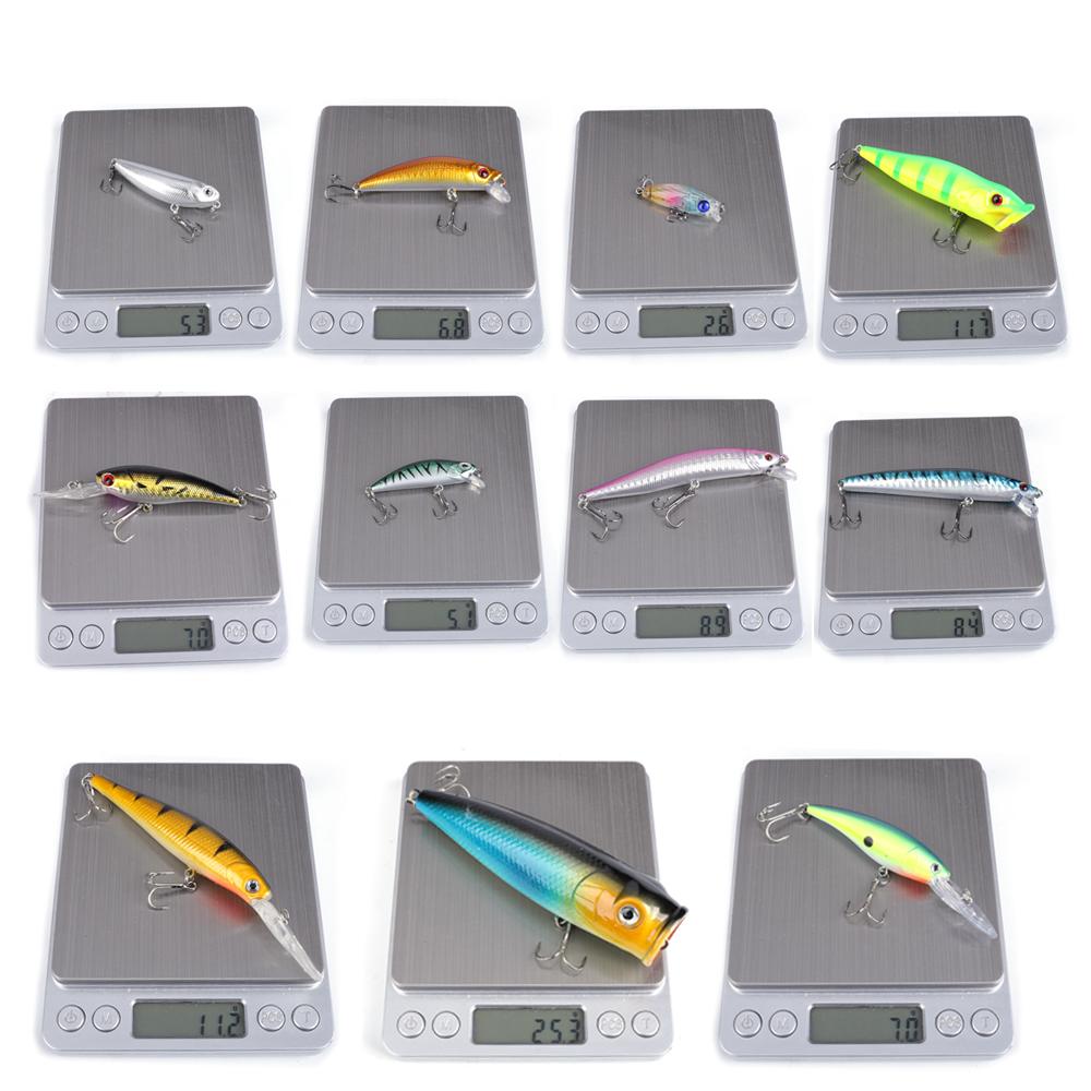 56-teiliges Angelköder-Set (Gemischte Größen) Inklusive Minnow Popper-Kurbelköder mit Koffer zum Salzwasser- und Süßwasserforellen-, Barsch- und Lachsangeln