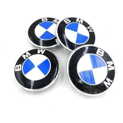 4 X 68mm WHEEL CAPS HUB CAPS CLASSIC BMW BLUE LOGO NEW DIAMETER