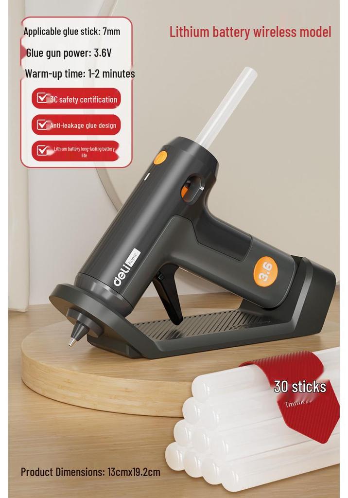 Deli DIY Electric Hot Glue Gun with 7mm Extended Glue Sticks