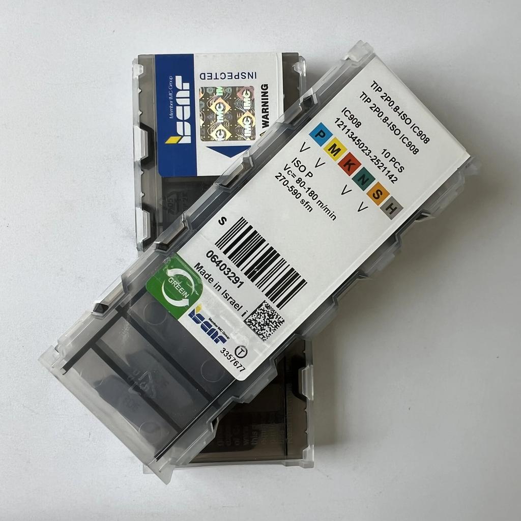 ISCAR / TIP 2P0.8-ISO IC908 / Industrial indexable Carbide Inserts 10 Pcs