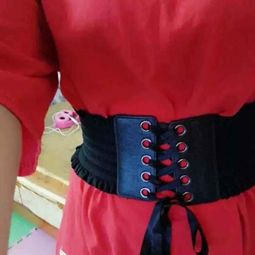 Polyester Elastic Pleated Cummerbunds Strap Rope Elastic High Wide Belt Wide Corset Waistband  Gift
