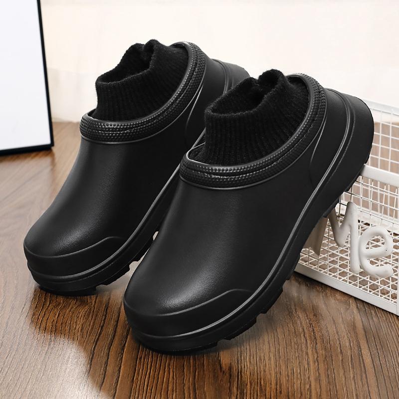 

Fashion Winter Indoor New Home Waterproof Plush Warm Cotton Shoes Outdoor Platform Anti Slip Casual Cotton Shoes for Women Large Size 35-36 чёрный