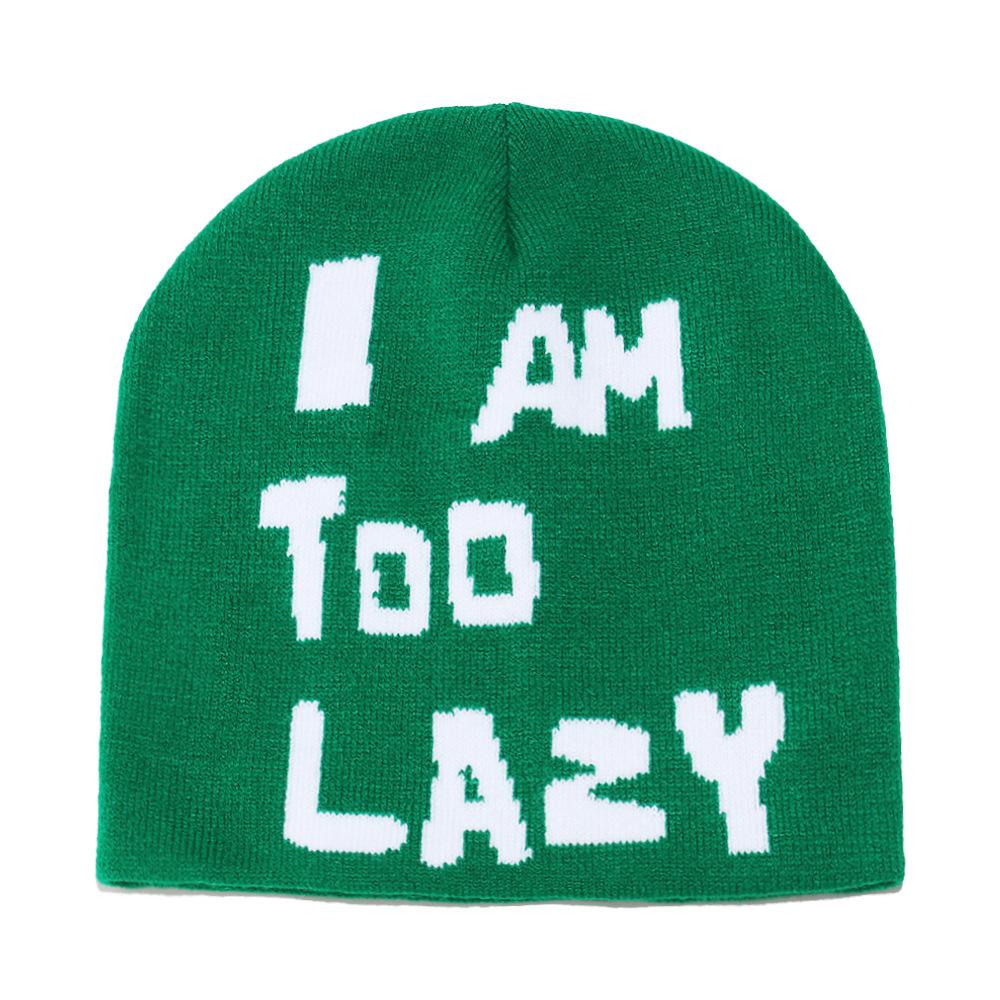 Ins Japanese Korean Version Warm Cold Hat Female Personality Versatile Winter Hat Alphabet Jacquard Knitted Hat Wool Hat Female Winter
