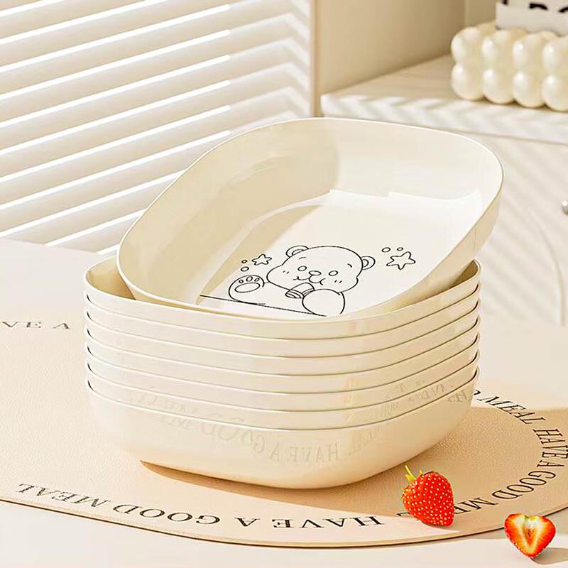 Cartoon Cream Style Bone Spit Plates - Set of 8