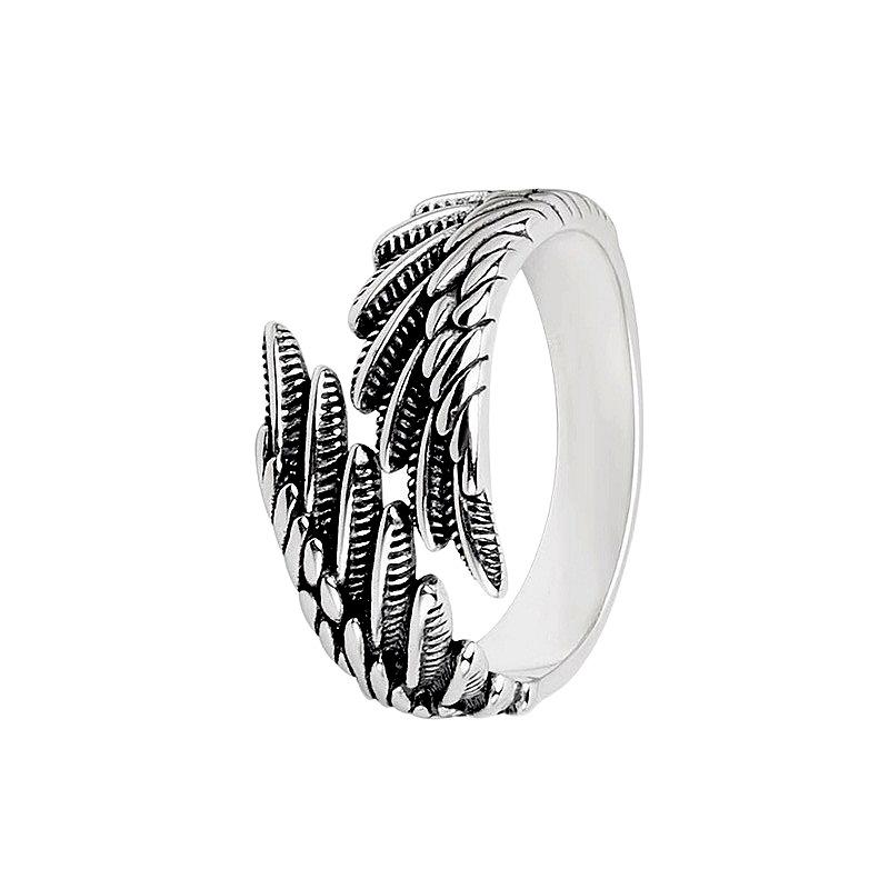 Fashion Open Feather Ring Personality Angel Wings Male Female Couple Ring Hand Accessories