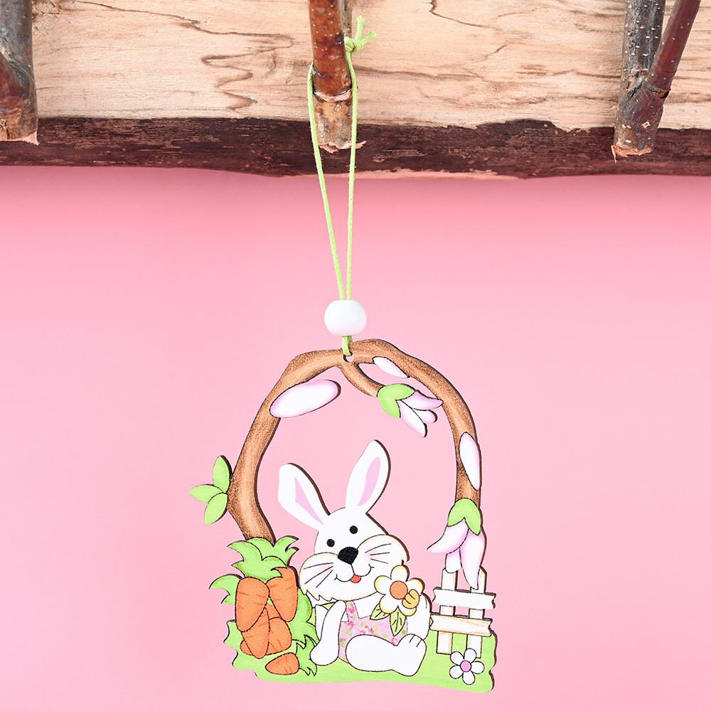 Easter Wooden Enchanting Hanging Decorations Including Cute Rabbit And Designs Chick