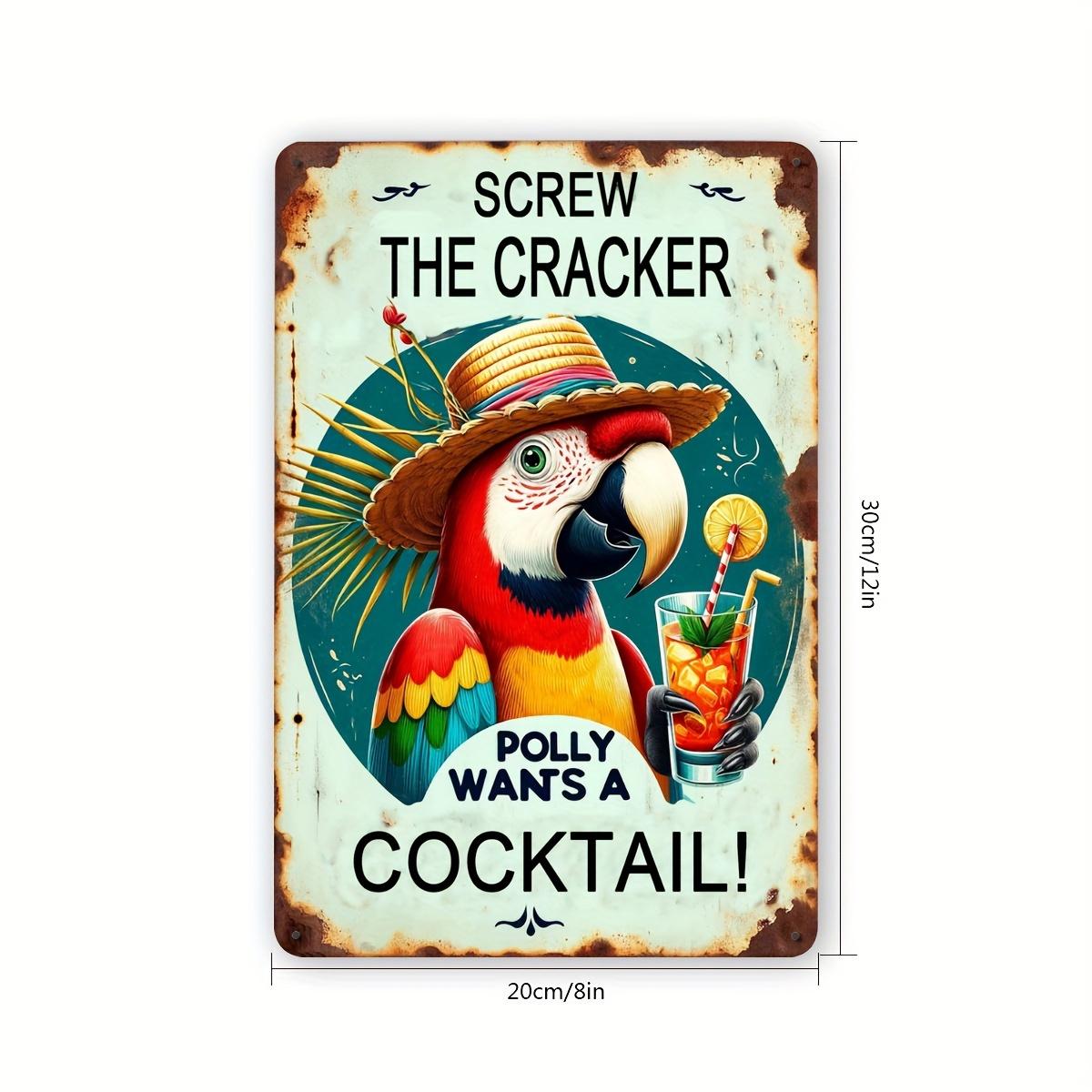 

Алюминиевая металлическая вывеска Parrot Cocktail, идеально подходящая для баров, кафе и курортов, для украшения коллекции барменов и зоны развлечений чёрный