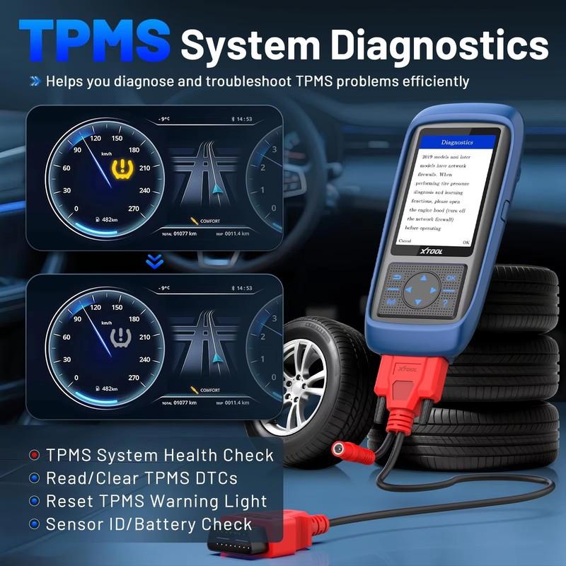 XTOOL TP150 WiFi TPMS Tire Pressure Diagnsotic Tool 315/433MHz Sensor Activation Programming Learning Reading Auto OBD2 Scanner