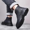 Fashion Fashion Men's Casual Leather Walking Boots Design High Top Outdoor Shoes New Men Motorcycle Boots All-match Comfy Ankle Boots