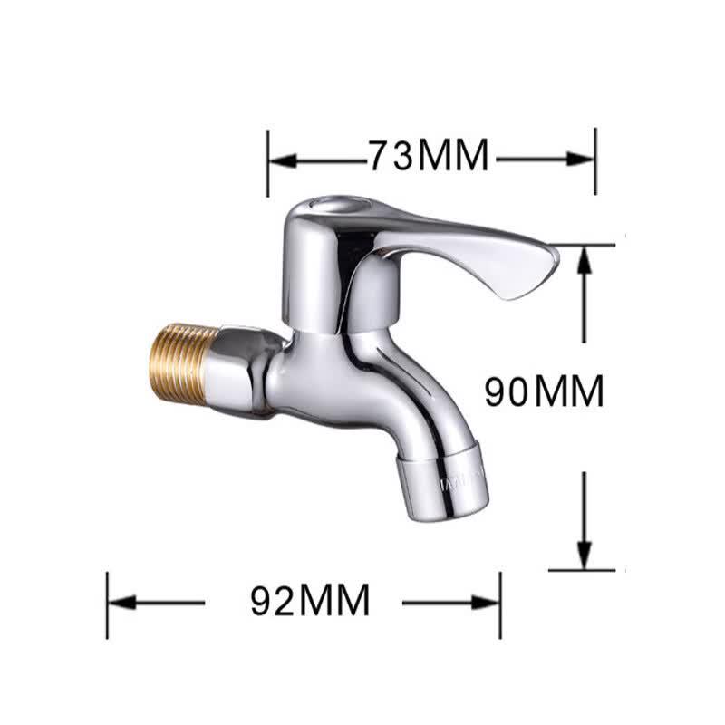 Thickened Extended Quick-Open Wall-Mounted Brass Washing Machine Faucet