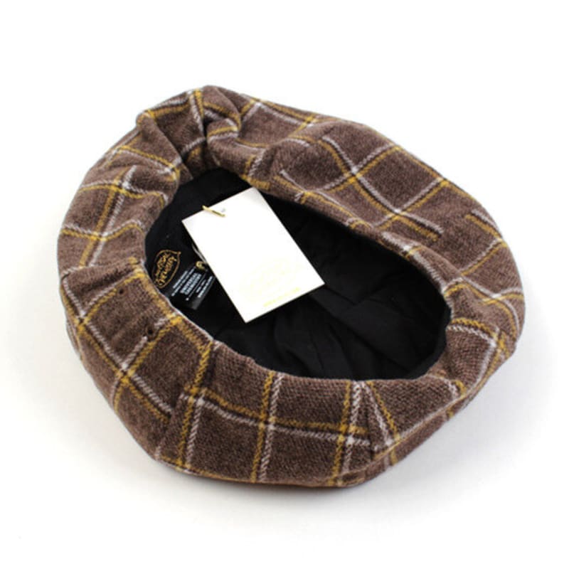 Universal chemistry Retro Check Brown Wool Beret check Beret