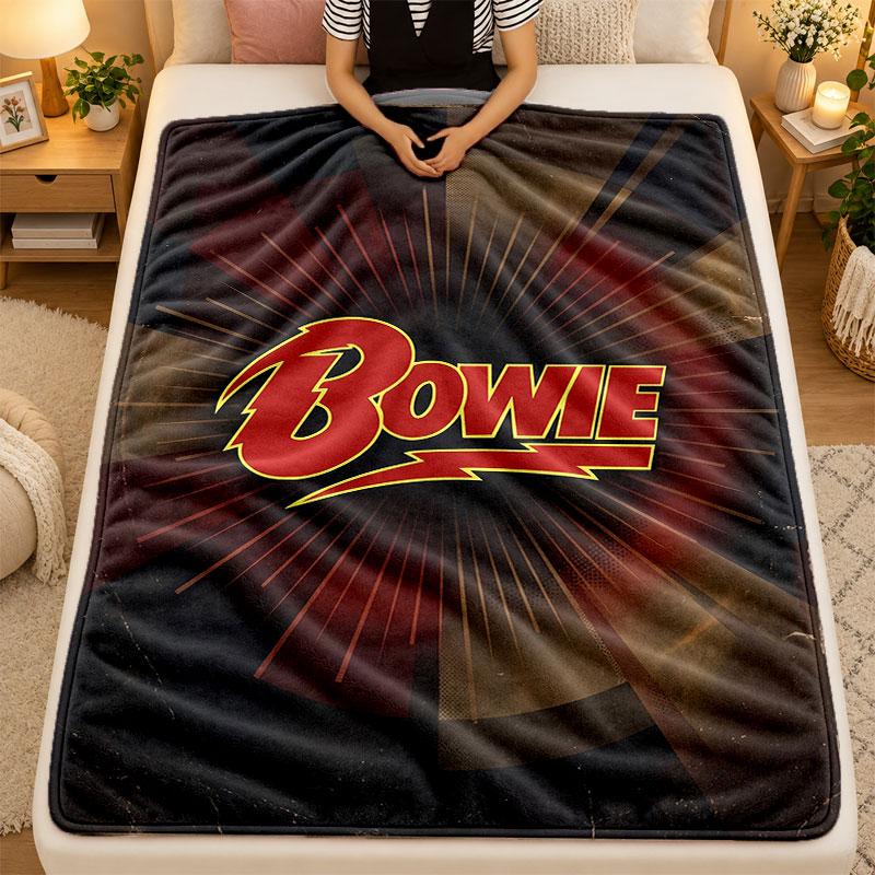 Flaneldecke David Bowie Warme Weiche Überwurfdecke für Innenbereich Sofa Bett Wohnzimmer