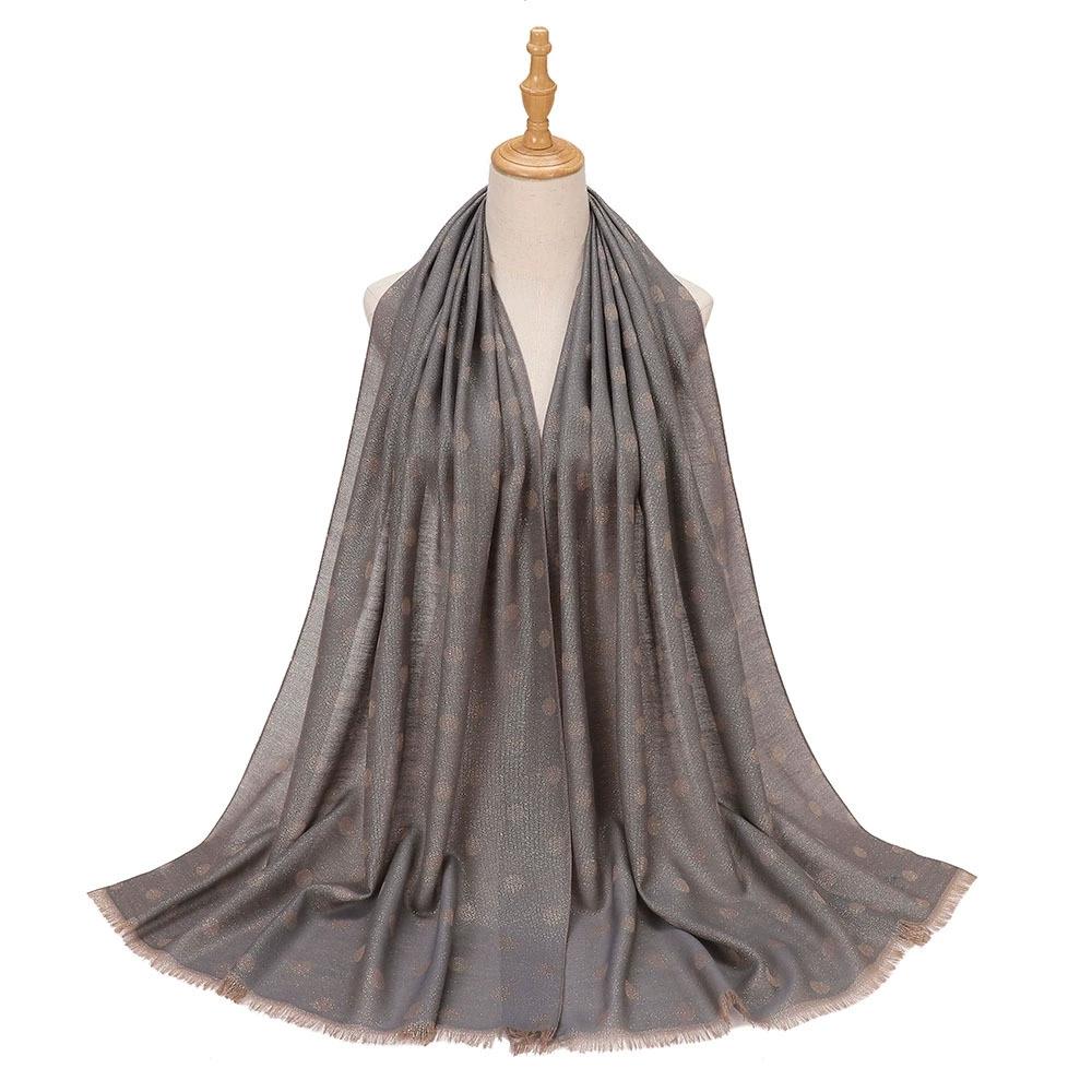 

Малайзия Индонезия Золотая нить Жаккард Горошек Головной платок Женский Длинный шарф Шаль Тюрбан Повязки на голову 70x190cm