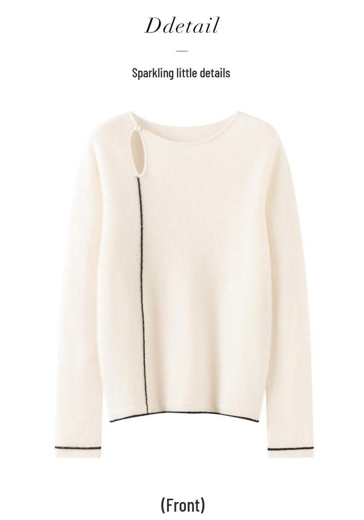 Korean Style Slimming Cashmere Women's Knit Sweater - Autumn/Winter Collection