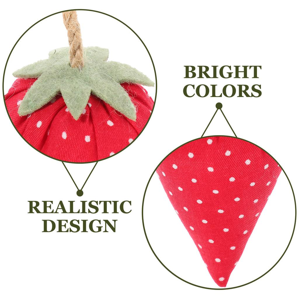 4Pcs Faux Fabric Strawberry Decor Artificial Strawberry Ornaments Lightweight Fake Strawberries for Home Table Centerpiece