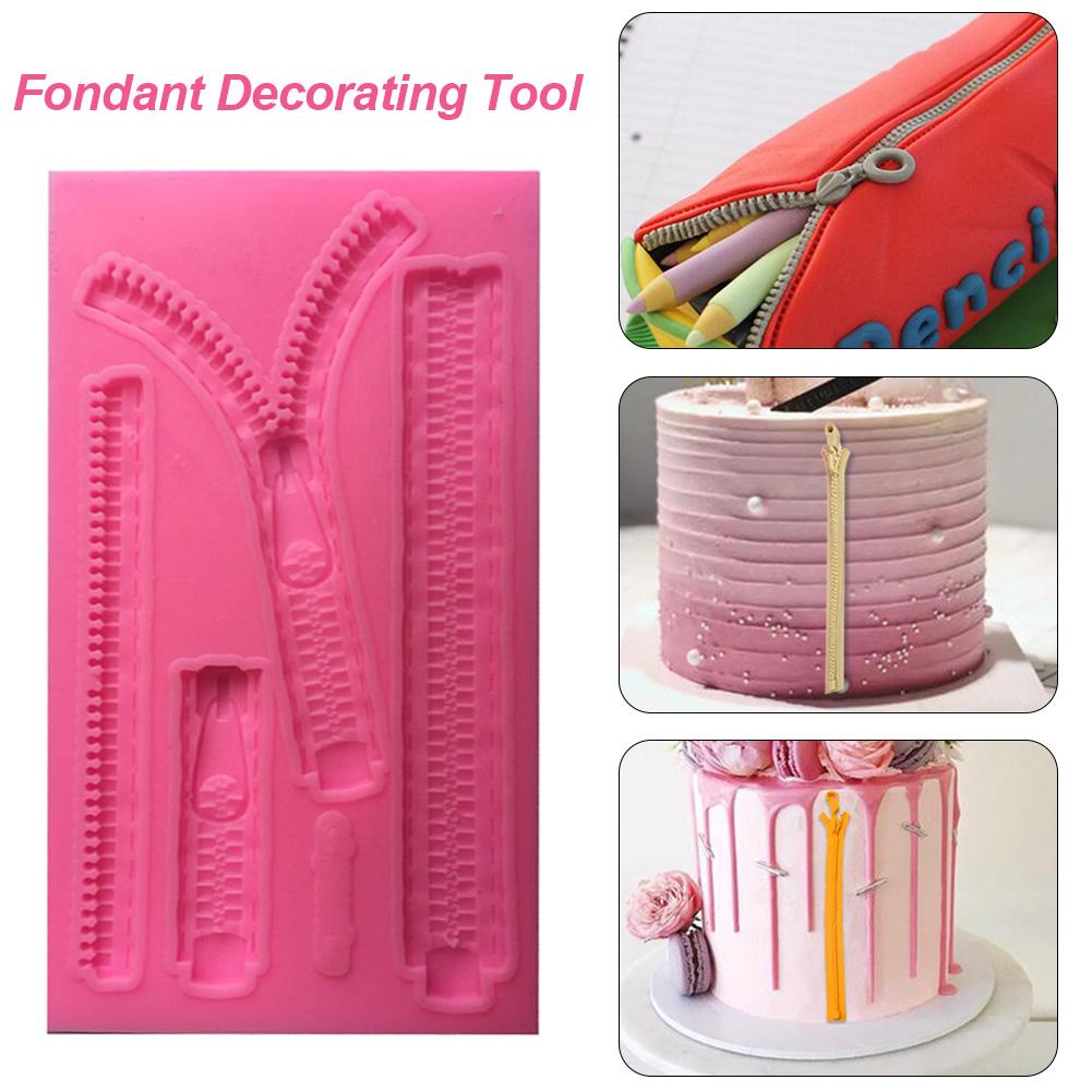 

Silicone Mold DIY Durable High Temperature Resistant Cake Baking Mould Zipper Shaped Decor Tool for