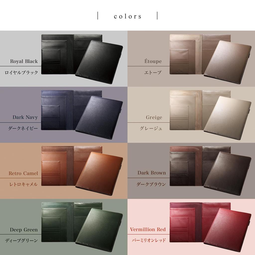 Rodia Cover A5 Size 16 Premium Leather Notebook Cover with Pen Holder and Pocket for Sticky and Business Cards RD3 [BLUE SINCERE] No. Cards, Notes, /