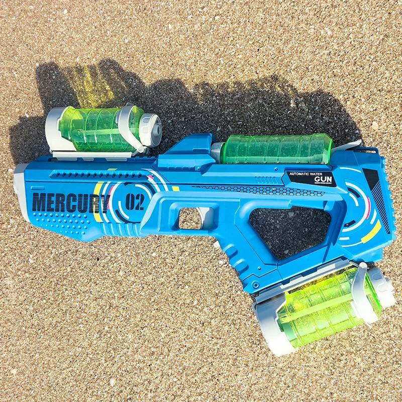 Fully Automatic Water Gun Continuous Water High Capacity Lighting and Sound Effects Outdoor Water Playing Toy for Kid Mercury M2