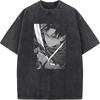 Levi Ackerman Manga Print T Shirt Attack On Titan Streetwear Men Women High Quality Cotton T-shirts Harajuku Retro Washed Tshirt