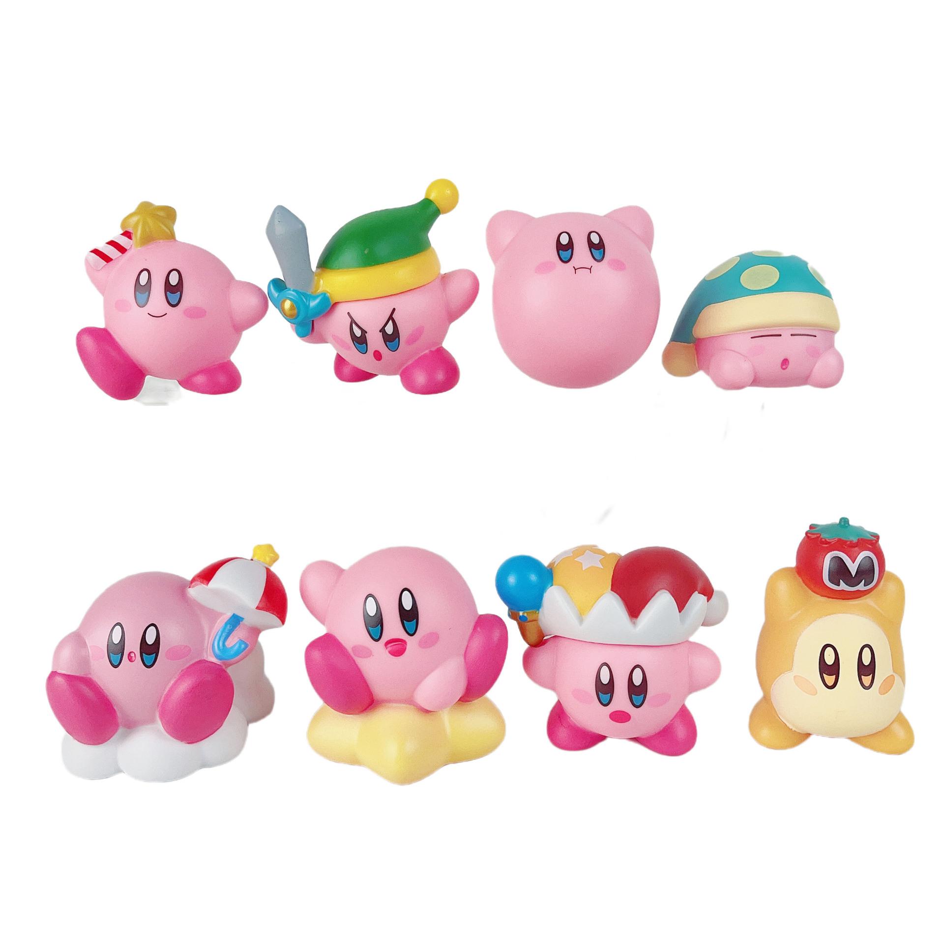 

Mini 8pcs Kirby Figure Set Car Doll Cake Baking Ornament Anime Models Gifts Kids Sword