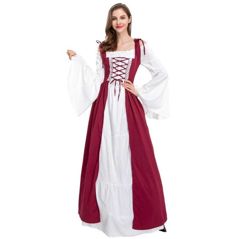 Halloween costume medieval renaissance cosplay dress costume plus size women's clothing