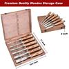 EZARC Set di 6 Scalpelli per Legno Strumenti per Intaglio del Legno Kit Scalpelli con Custodia Premium in Legno per Falegname Artigiano Regalo per Uomo