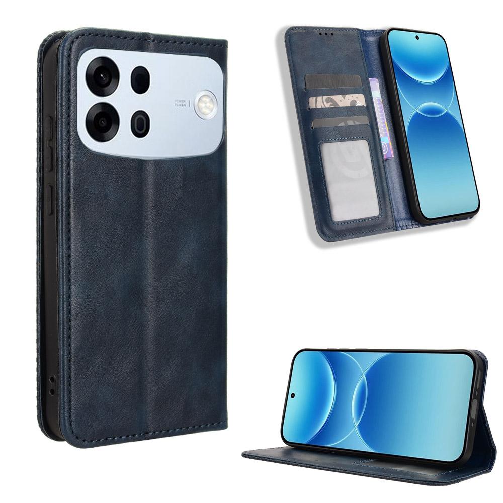 Flip Covers For OPPO A7 Pro Max 5G / OPPO F35 Pro 5G Leather Case [Flip Vintage Leather] Shockproof Durable Retro Phone Case
